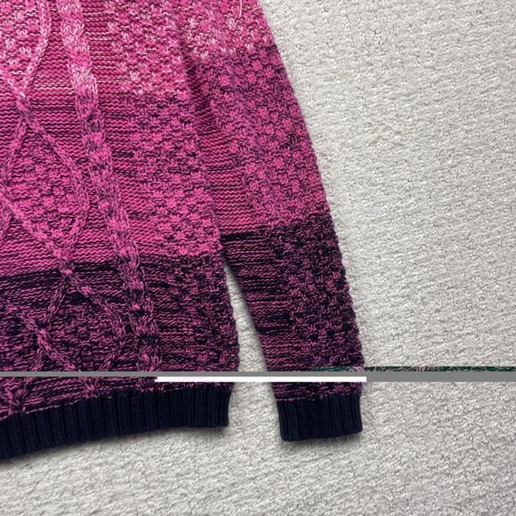 VTG Cotton Country Multicolor Sweater Women S Heavy 3D Cable Knit Canada made - Picture 3 of 16